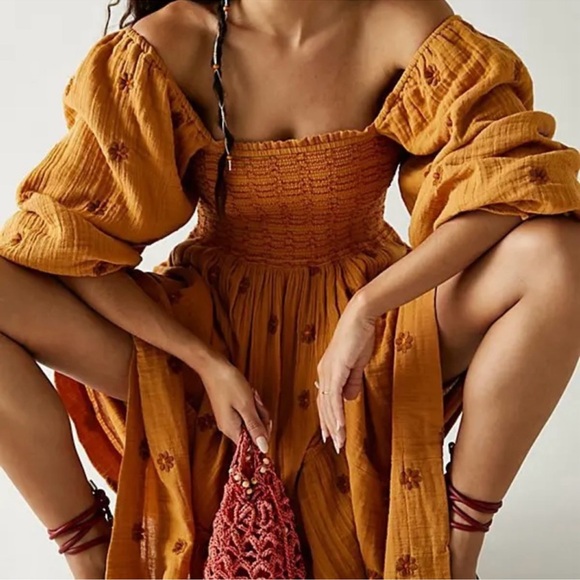 Free People | Dahlia Embroidered Maxi Dress | Small - Picture 1 of 17